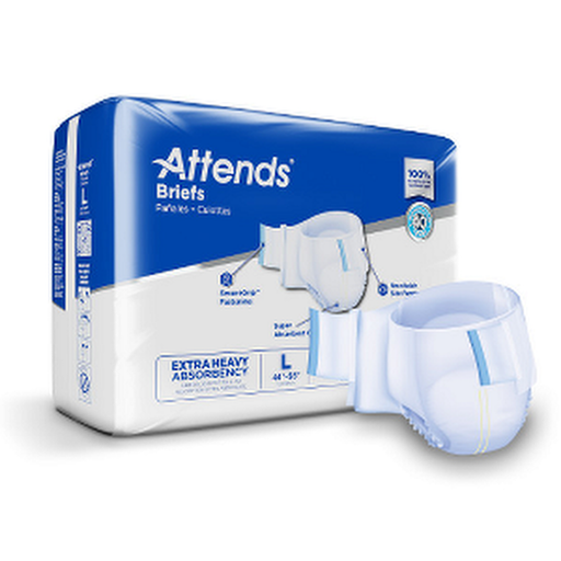 Attends® Care Advanced Incontinence Brief - Unisex, Extra-Heavy Absorbency / Large (44-58", 170-210 lbs)