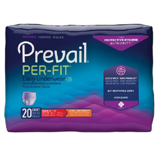 Prevail® Per-Fit® Pull On Absorbent Underwear - Female, Moderate Absorbency / Medium (34-46", 115 to 190 lbs)