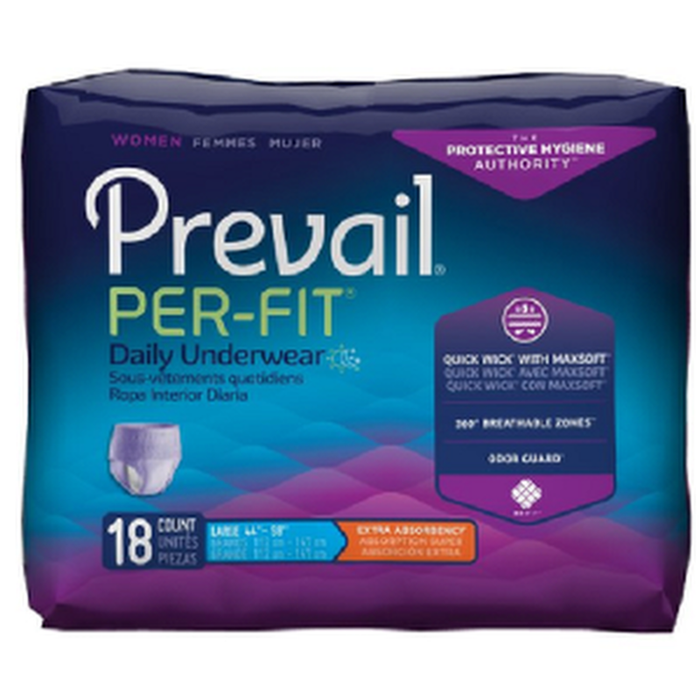 Prevail® Per-Fit® Pull On Absorbent Underwear - Female, Moderate Absorbency / Large (44-58", 170 to 260 lbs)