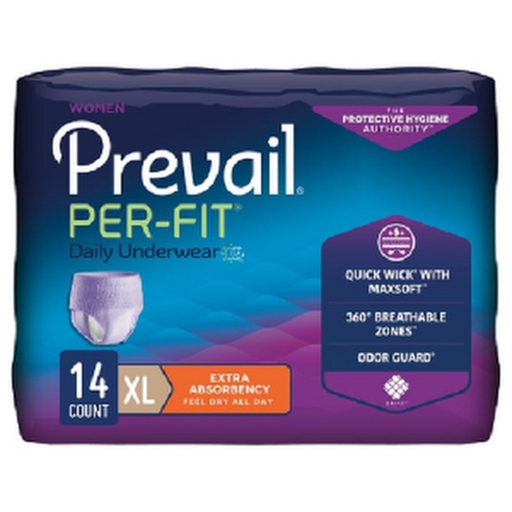 Prevail® Per-Fit® Pull On Absorbent Underwear - Female, Moderate Absorbency / X-Large (58-68", 200-300 lbs)