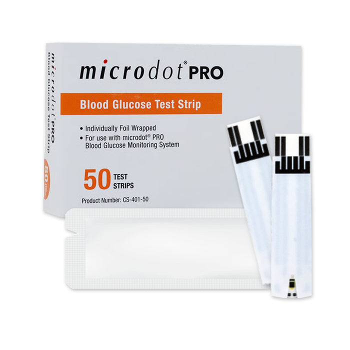microdot® PRO Glucometer Test Strips - Foil Wrapped (50 Count)