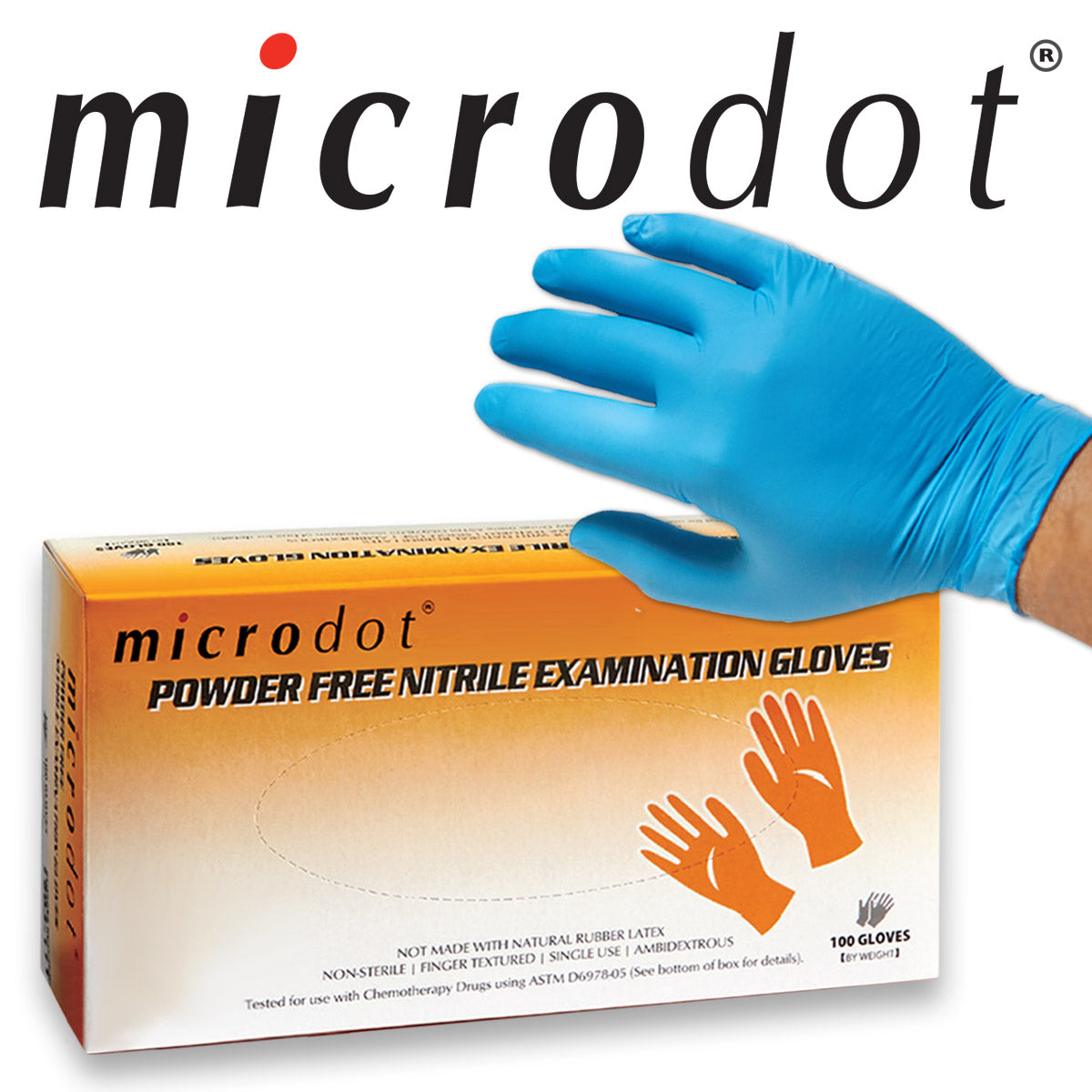 Microdot® Blue Nitrile Exam Gloves — Horizon Medical Products