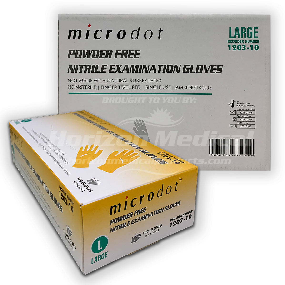 Microdot® Blue Nitrile Exam Gloves — Horizon Medical Products